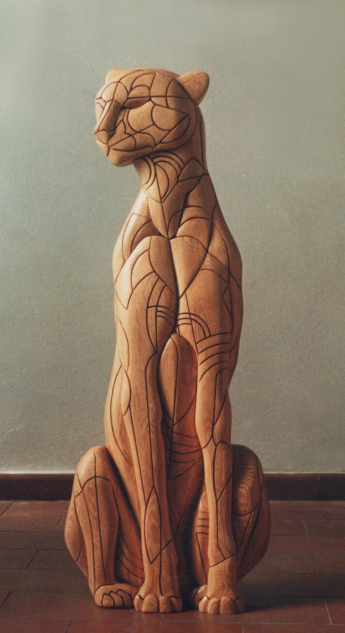 106 1985 ghepardo scultura lignea
