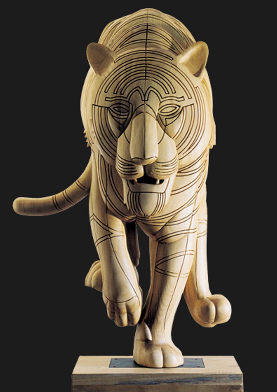 2004 tigre scultura lignea,