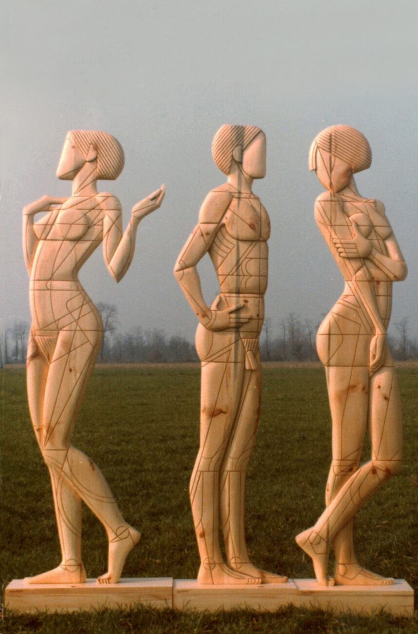87 1980 figure umane sculture lignee