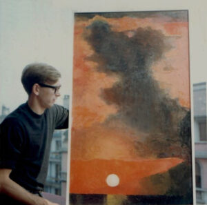 1964 tramonto, olio su tela