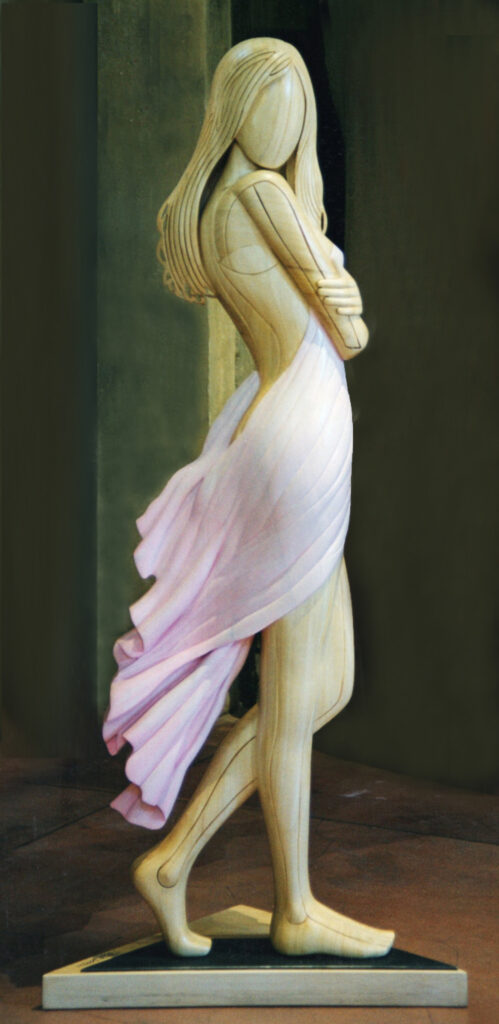 1998 nudo con drappo, cm.55x170