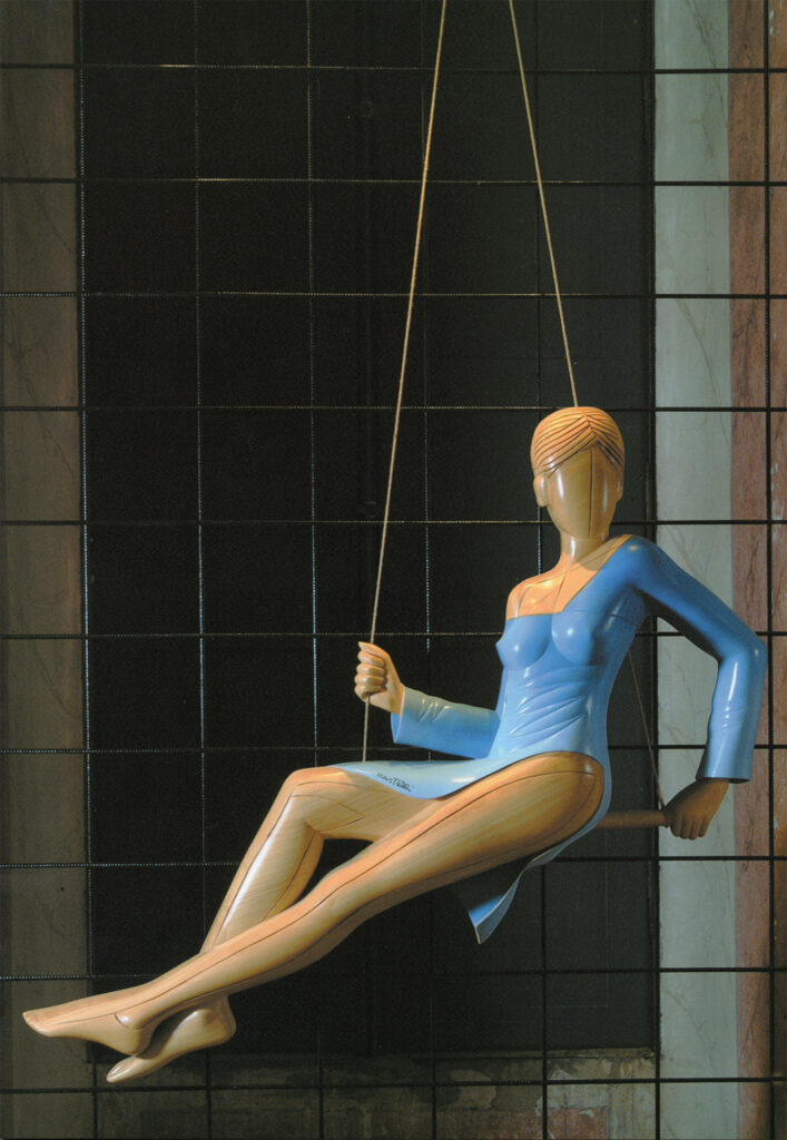 2001 donna sull'altalena, cm.130x130