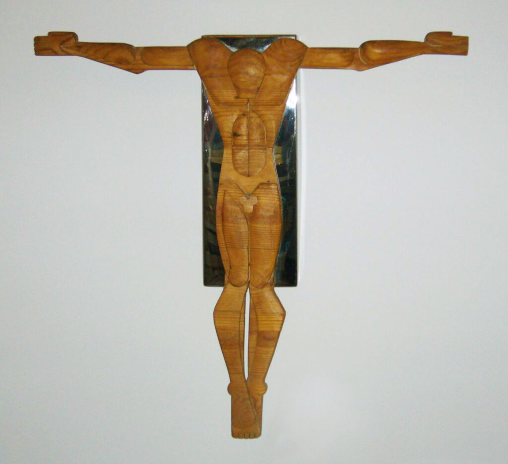 1975 Cristo, bassorilievo legno e acciaio