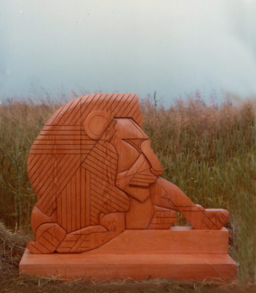 1978 leone, scultura lignea